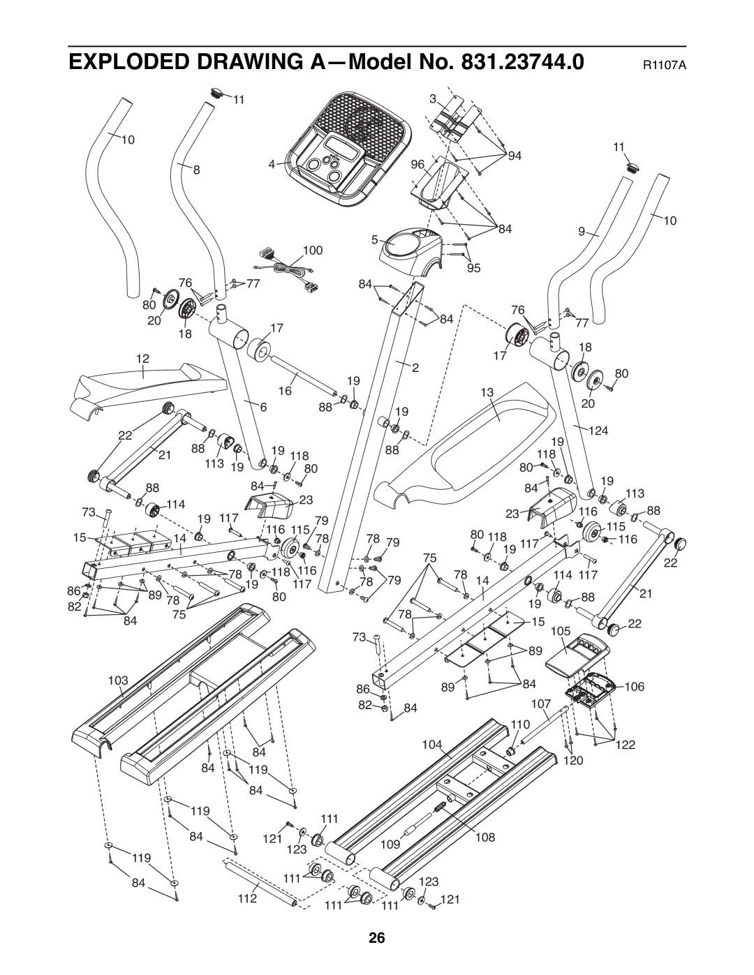 ProForm 831.23744.0 user manual Exploded Drawing A-Model No 