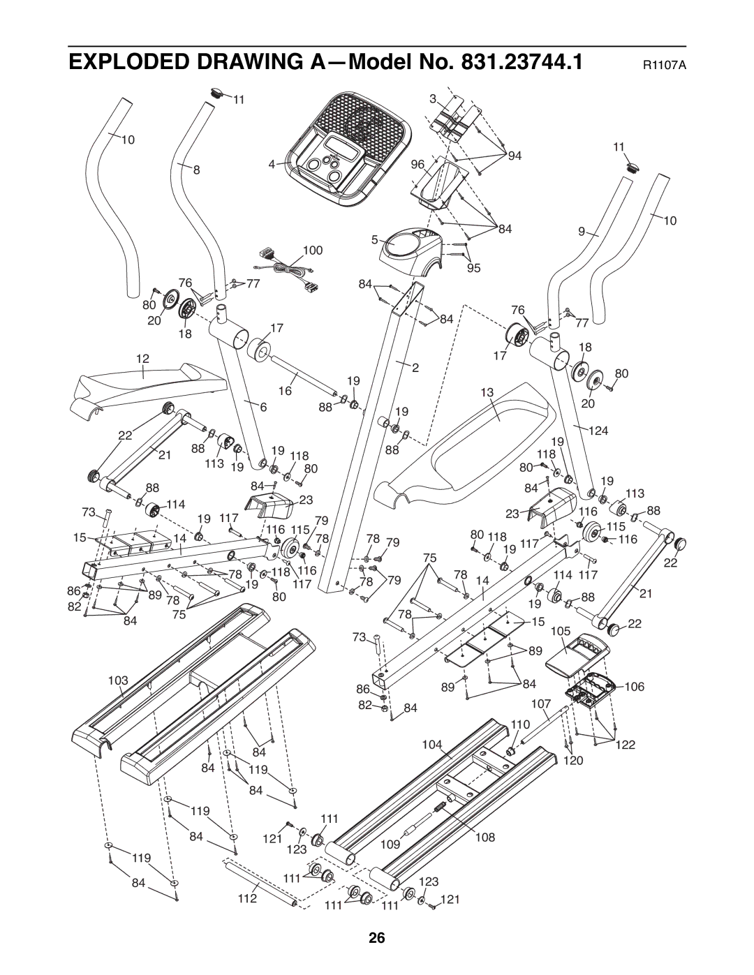 ProForm 831.23744.1 user manual Exploded Drawing A-Model No 