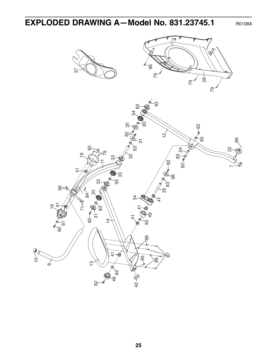 ProForm 831.23745.1 user manual Exploded Drawing A-Model No 