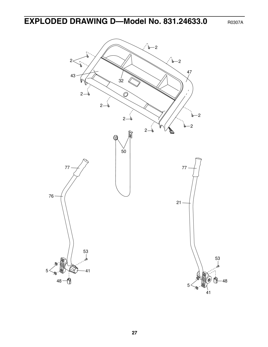 ProForm 831.24633.0 user manual Exploded Drawing D-Model No 