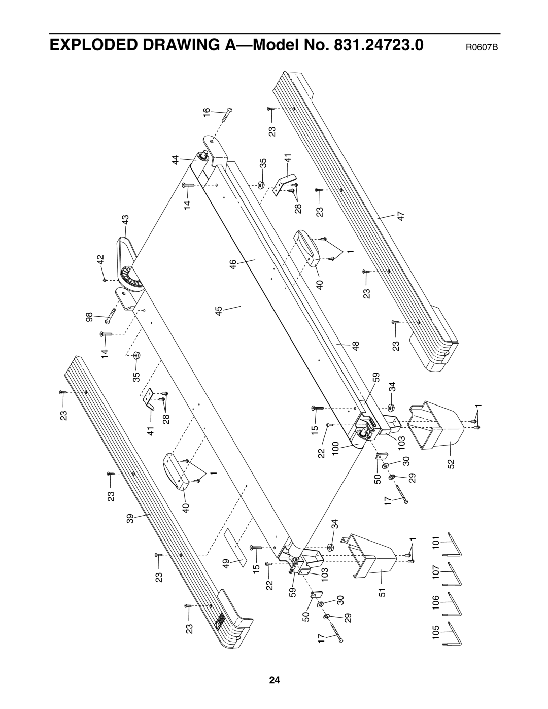 ProForm 831.24723.0 user manual Exploded Drawing A-Model No 