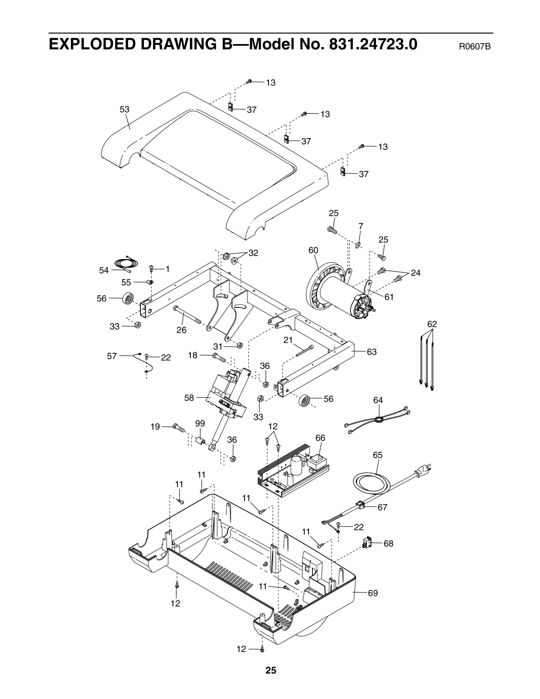 ProForm 831.24723.0 user manual Exploded Drawing B-Model No 