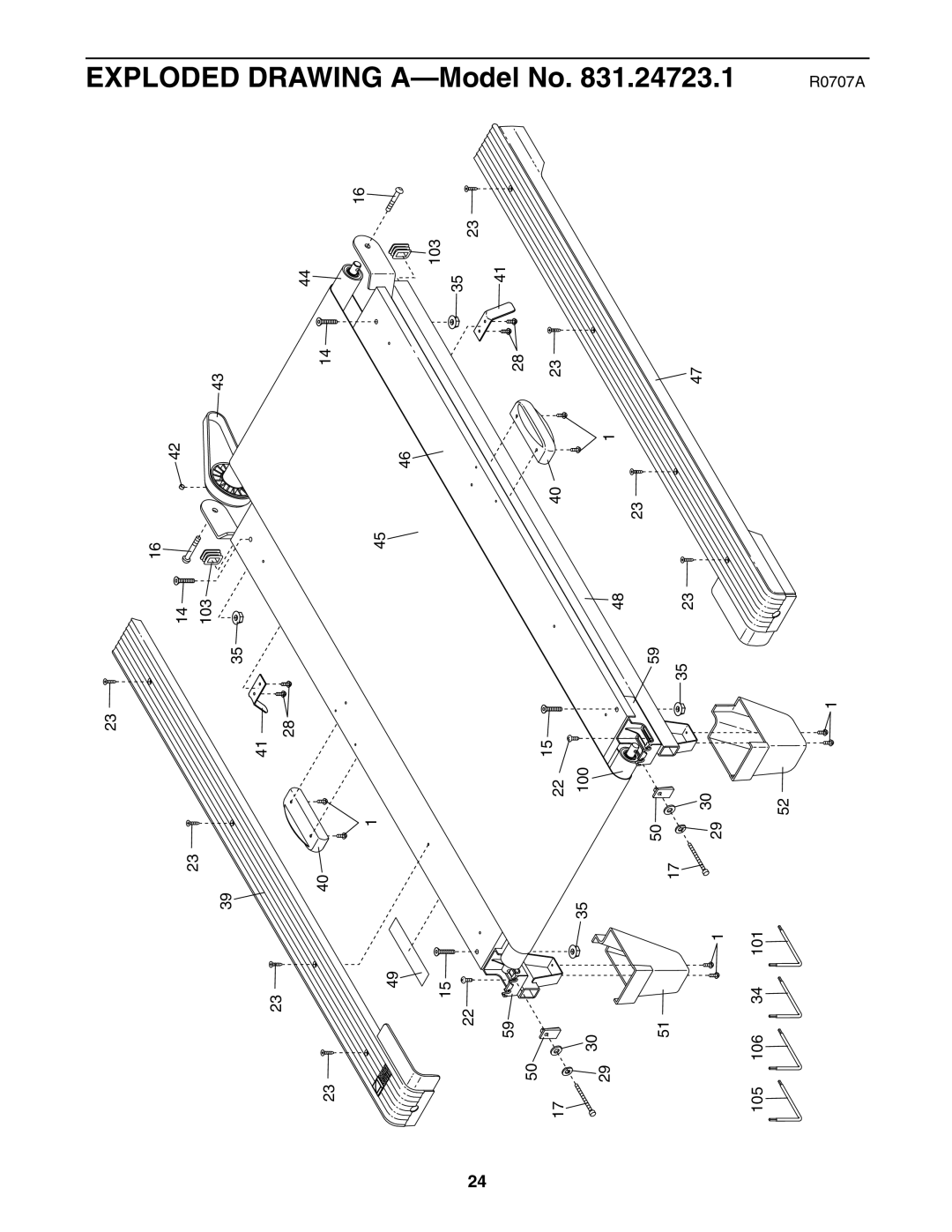 ProForm 831.24723.1 user manual Exploded Drawing A-Model No 