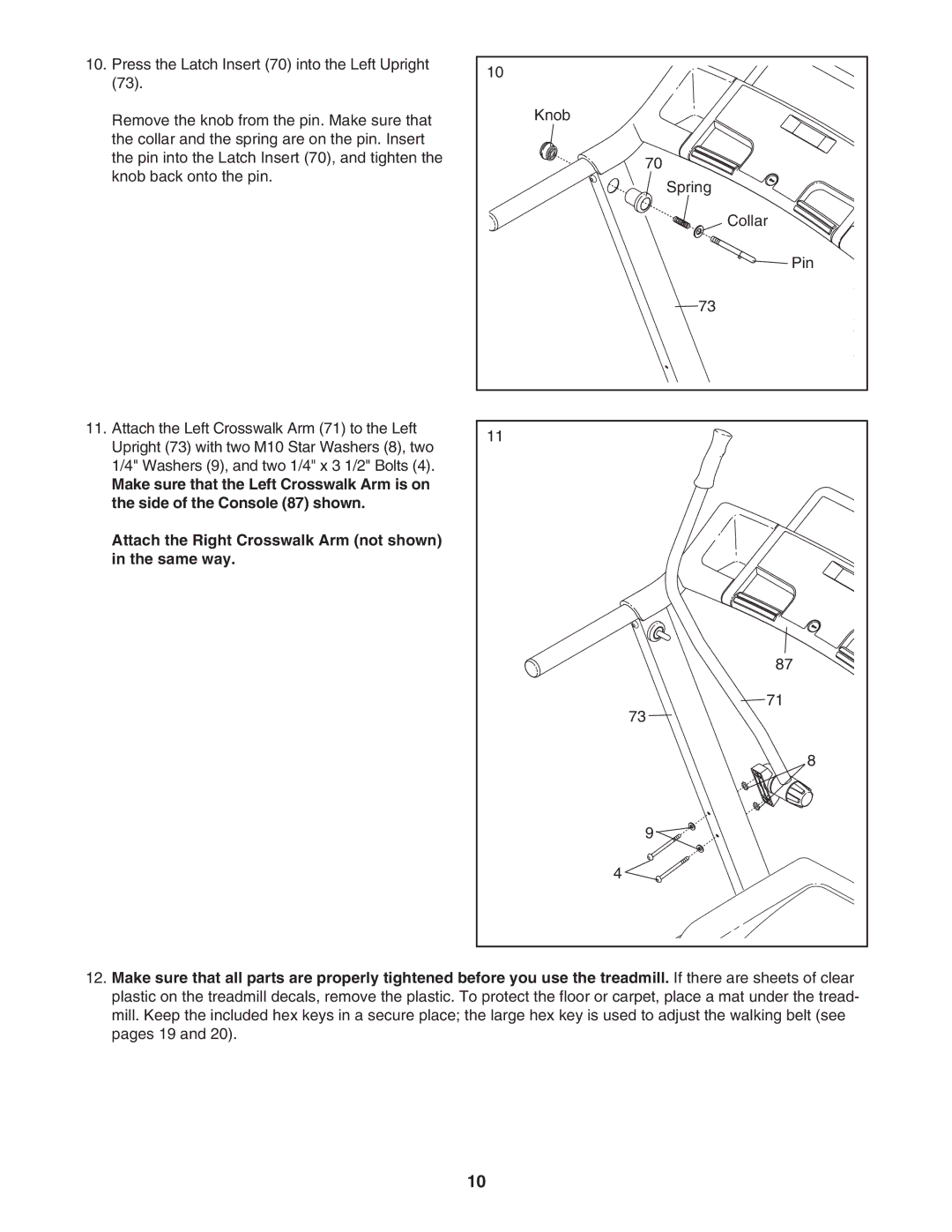 ProForm 831.24723.2 user manual Knob 