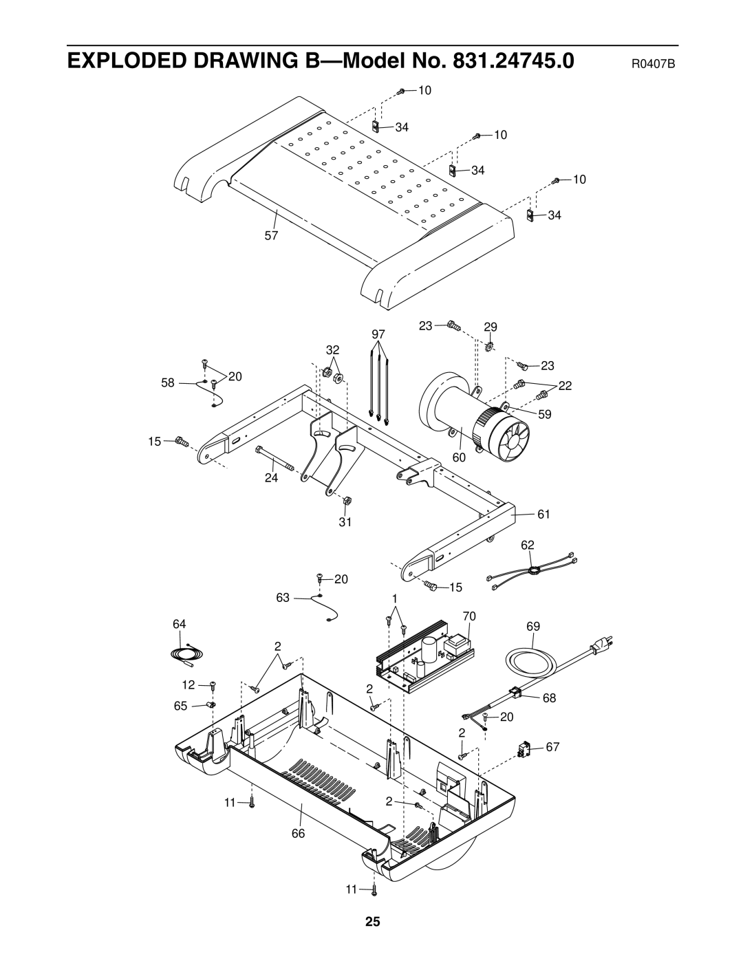 ProForm 831.24745.0 user manual Exploded Drawing B-Model No 