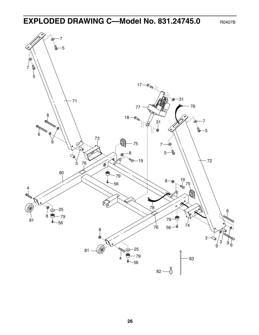 ProForm 831.24745.0 user manual Exploded Drawing C-Model No 