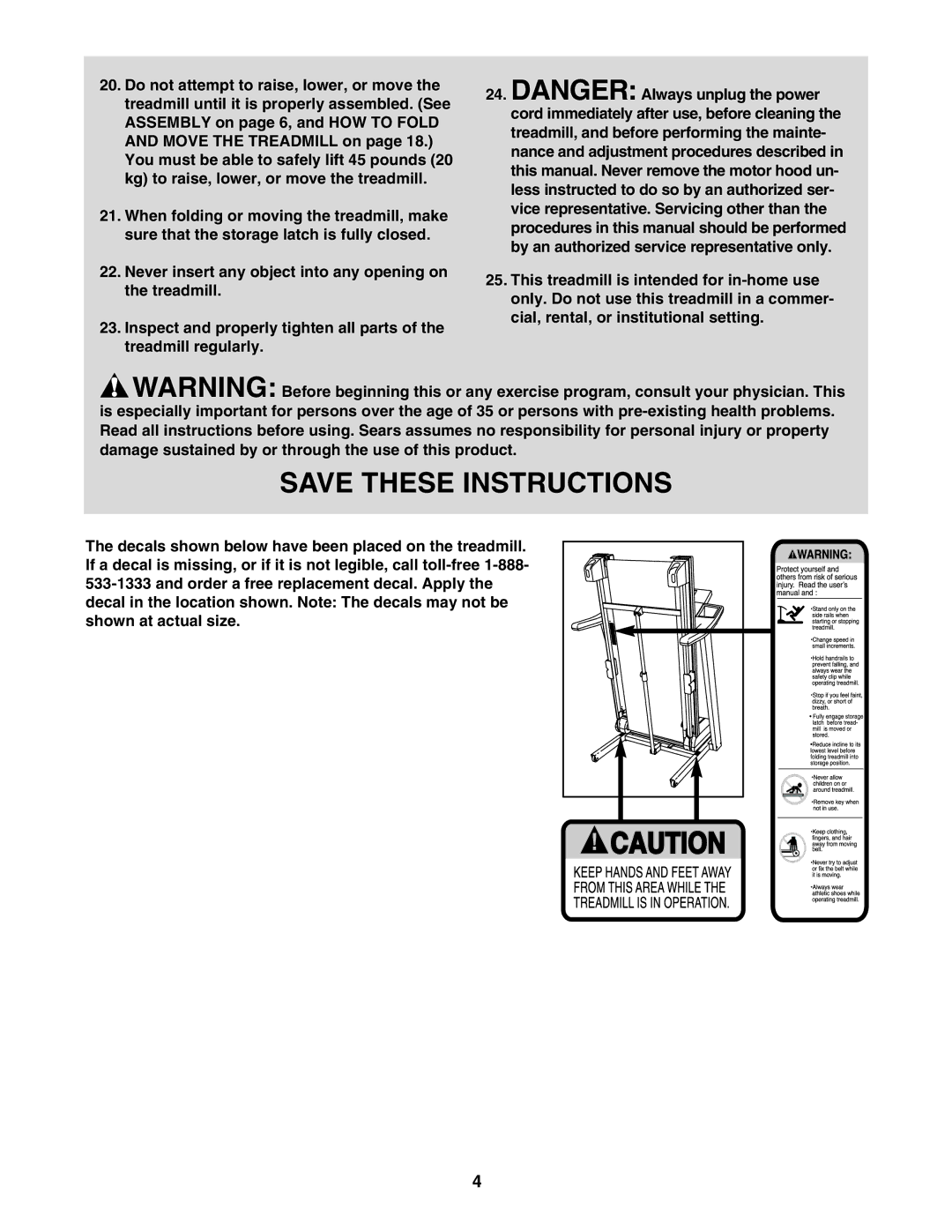 ProForm 831.24745.0 user manual 