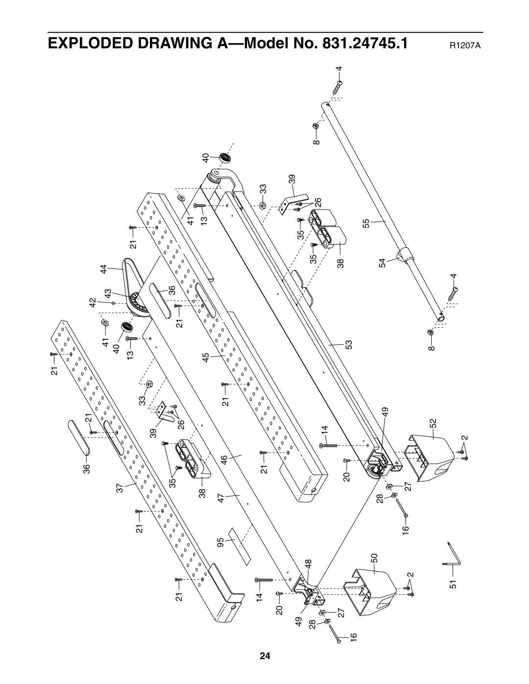 ProForm 831.24745.1 user manual Exploded Drawing A-Model No 