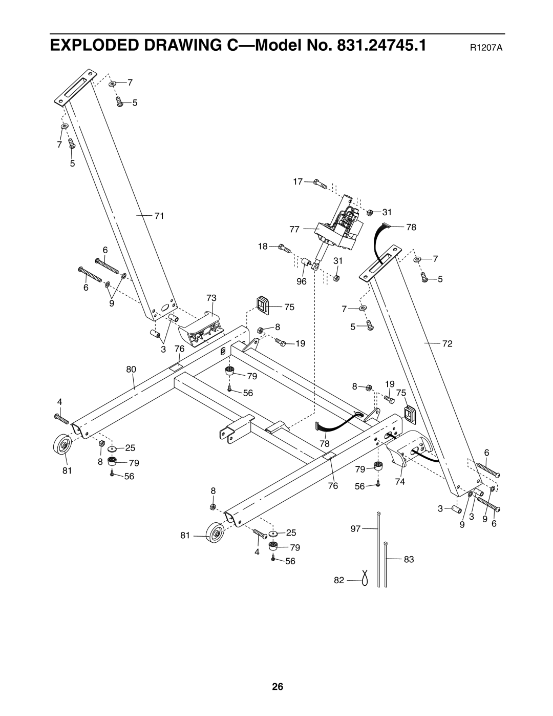 ProForm 831.24745.1 user manual Exploded Drawing C-Model No 