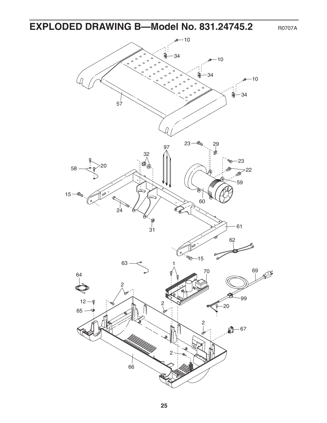 ProForm 831.24745.2 user manual Exploded Drawing B-Model No 