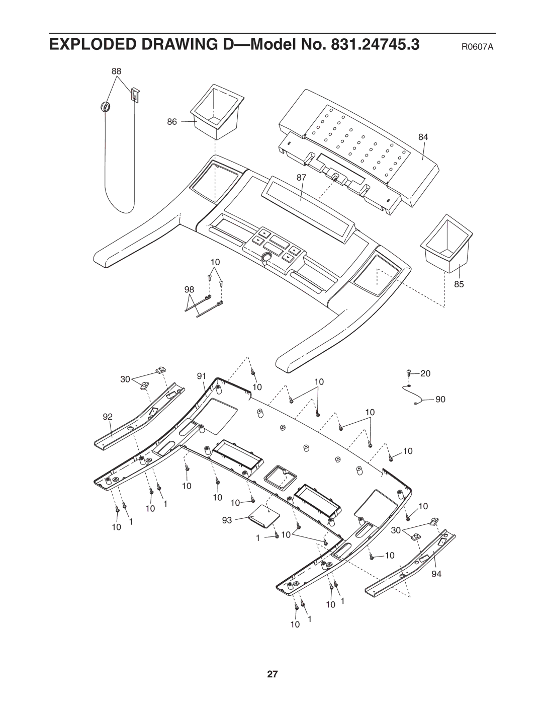 ProForm 831.24745.3 user manual Exploded Drawing D-Model No 