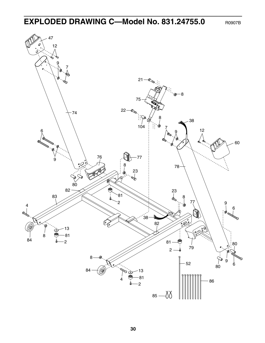 ProForm 831.24755.0 user manual Exploded Drawing C-Model No 