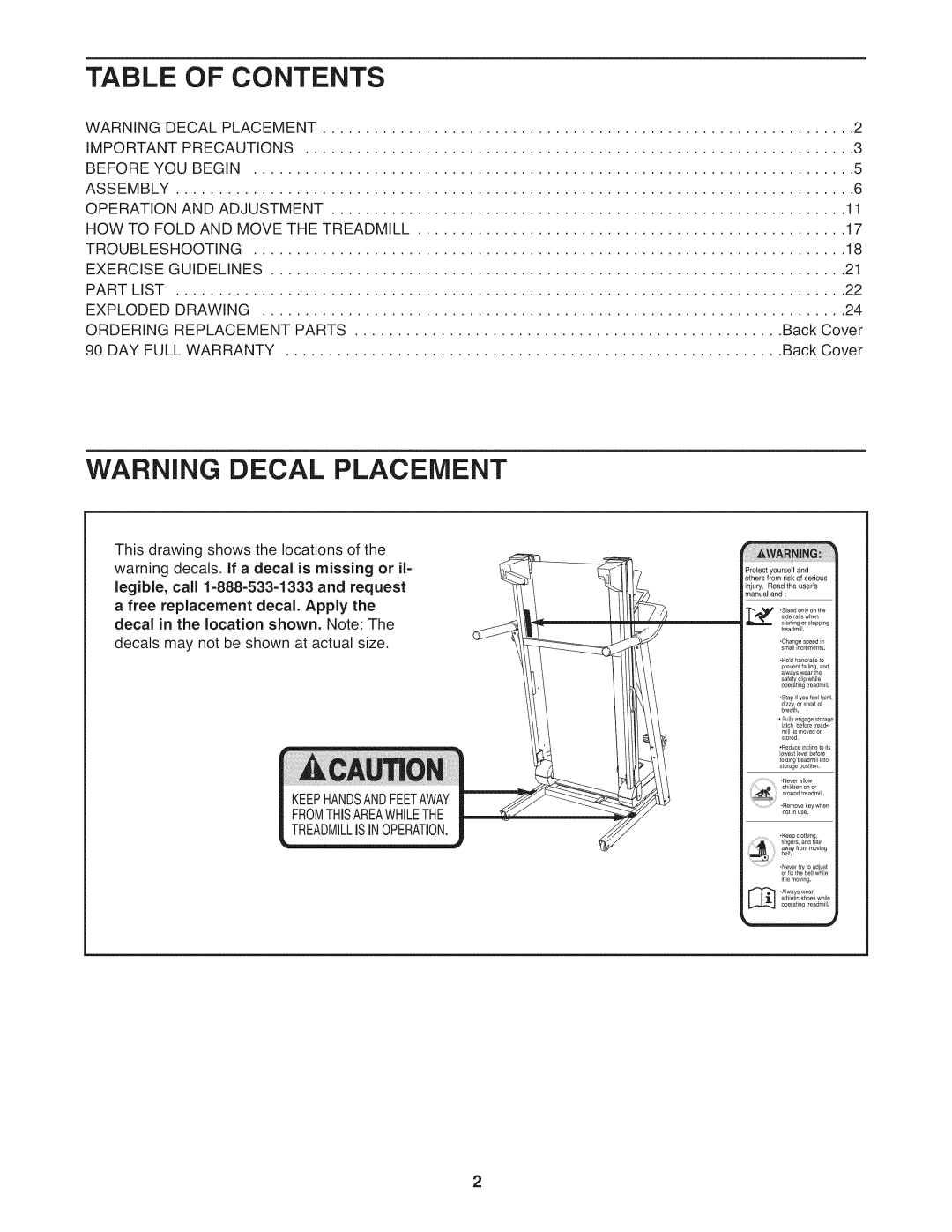 ProForm 831.24813.0 manual Contents 