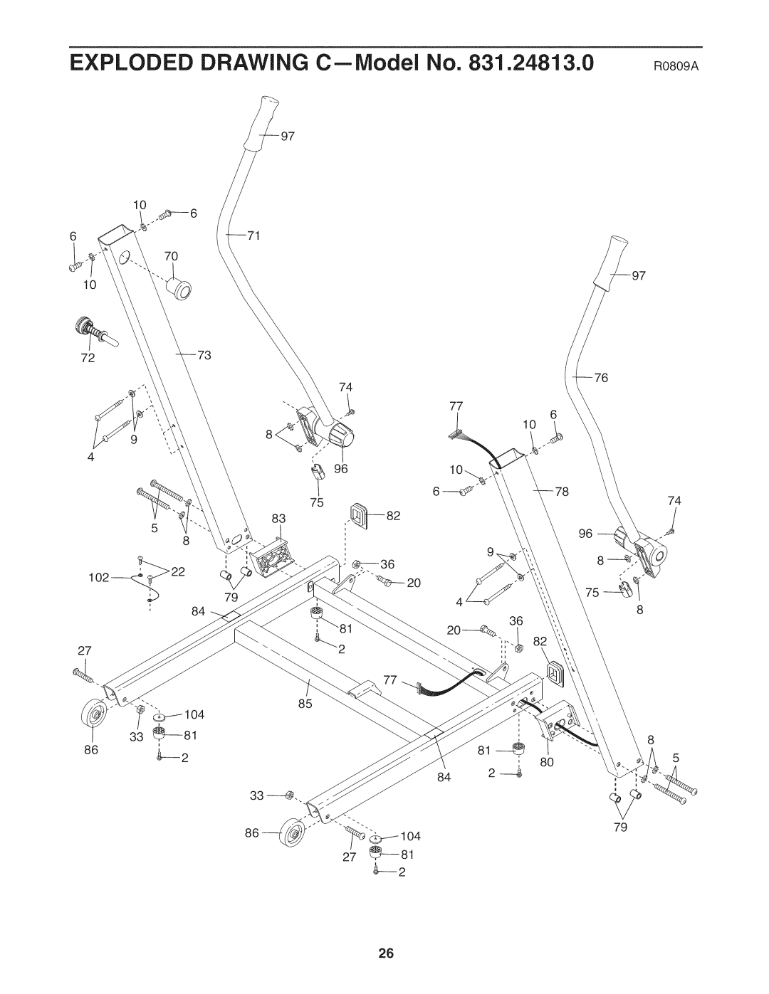 ProForm 831.24813.0 manual Exploded Drawing CmModel No .24813.0 ROSOgA 