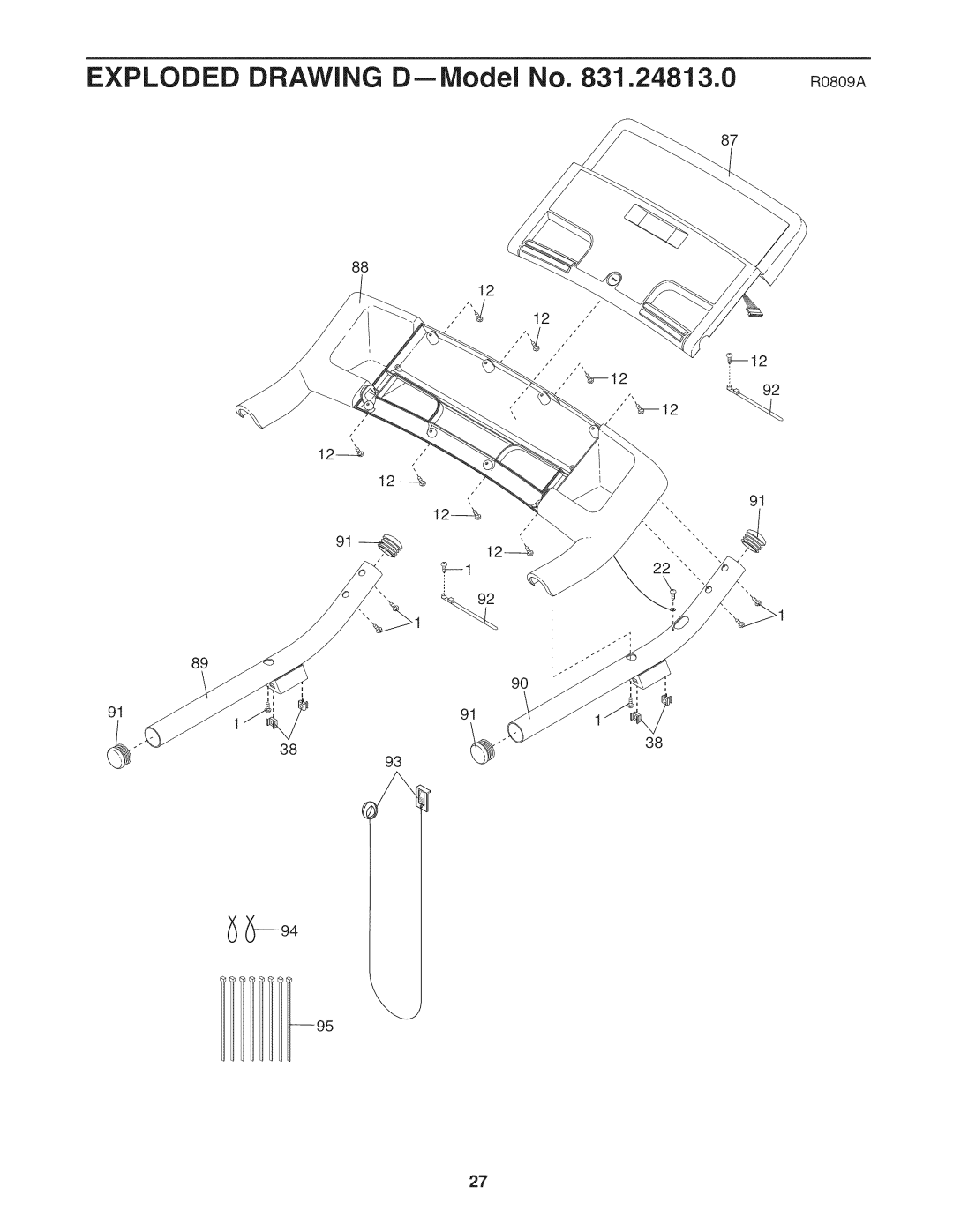 ProForm 831.24813.0 manual Exploded Drawing D--Model No .24813.0 RosogA 