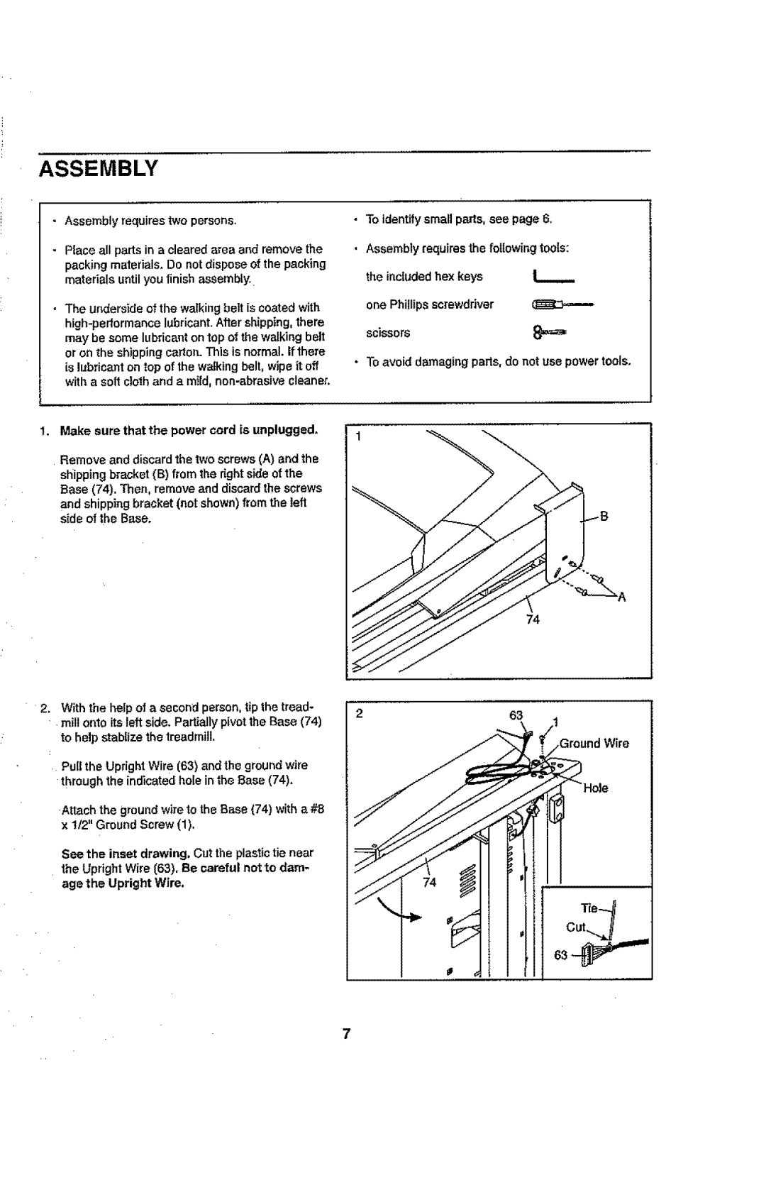 ProForm 831.24843.0 user manual Assembly requires two persons, To identify small paris, see, One Phillips screwdriver 