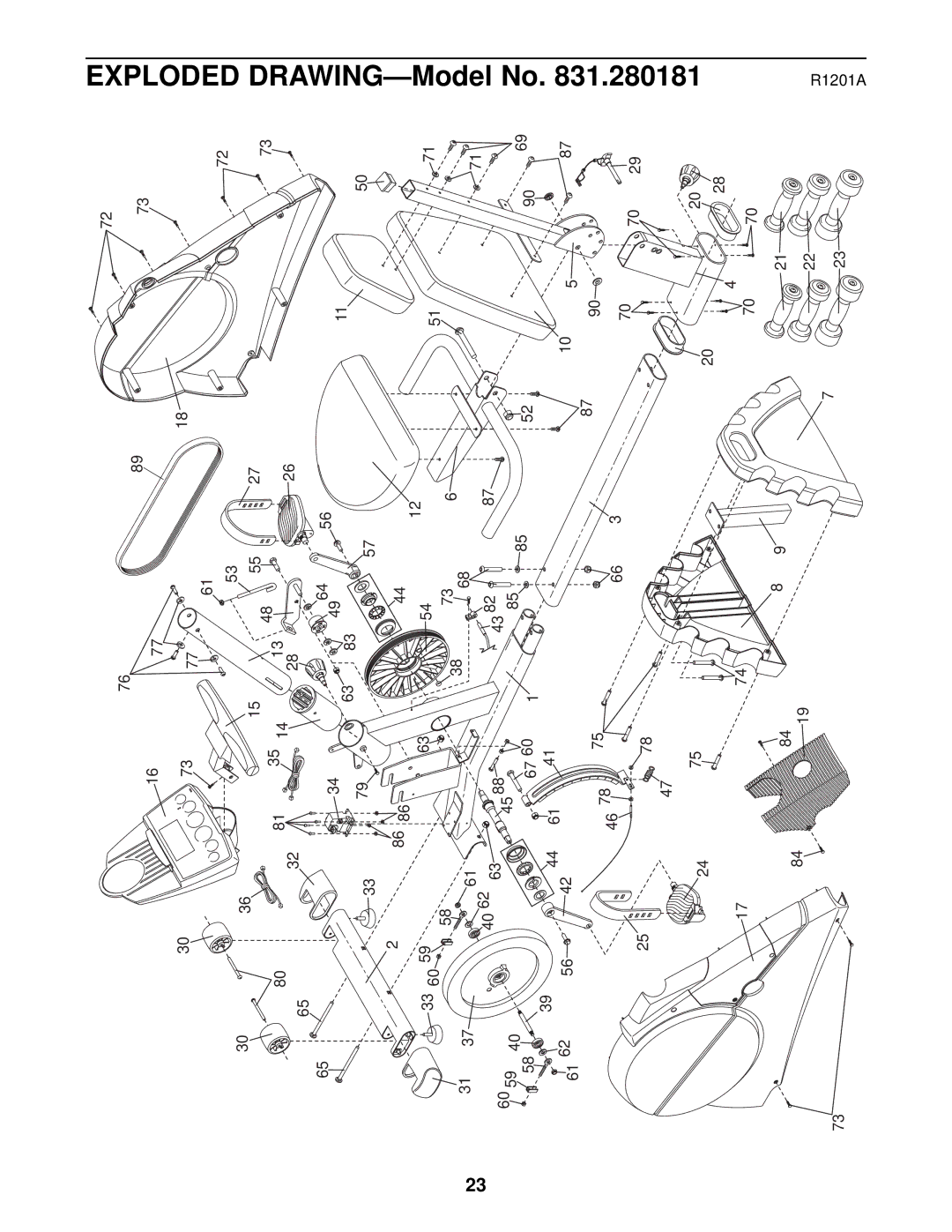 ProForm 831.280181 user manual Exploded DRAWING-Model 