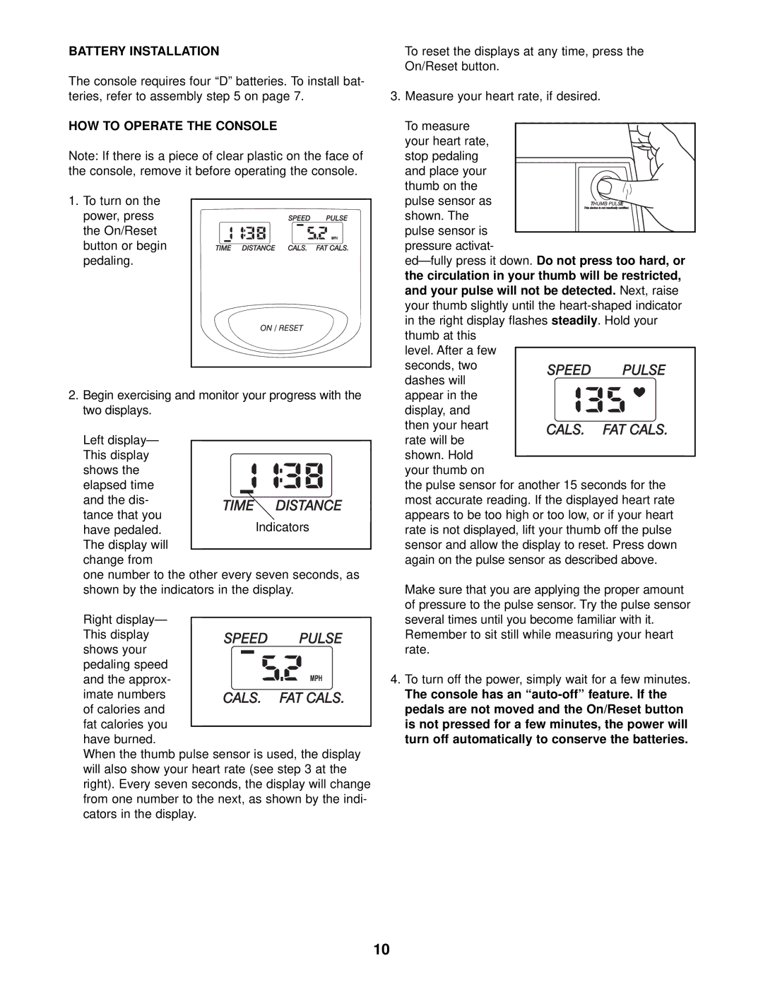 ProForm 831.280440 user manual Battery Installation, HOW to Operate the Console 