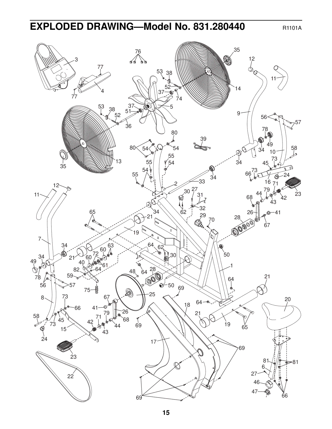 ProForm 831.280440 user manual R1101A 