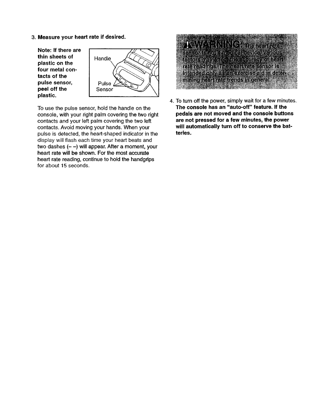 ProForm 831.28317 user manual Peel Off, Plastic 