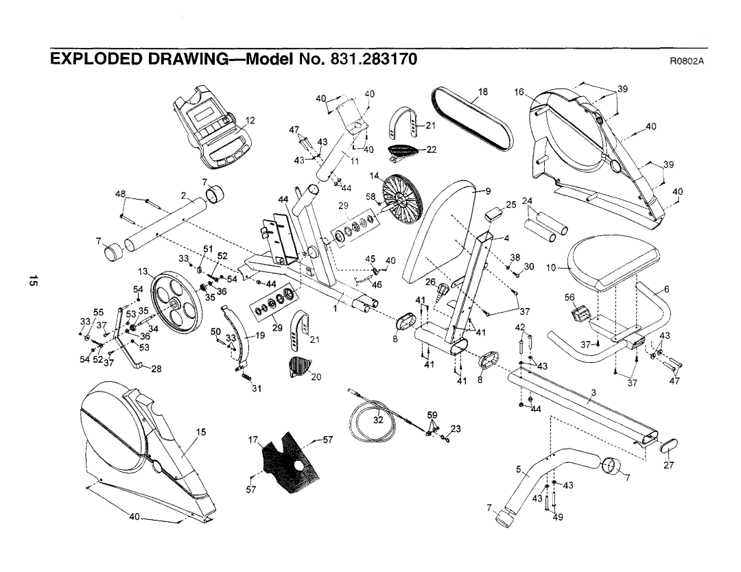 ProForm 831.28317 user manual Exploded DRAWING--Model 