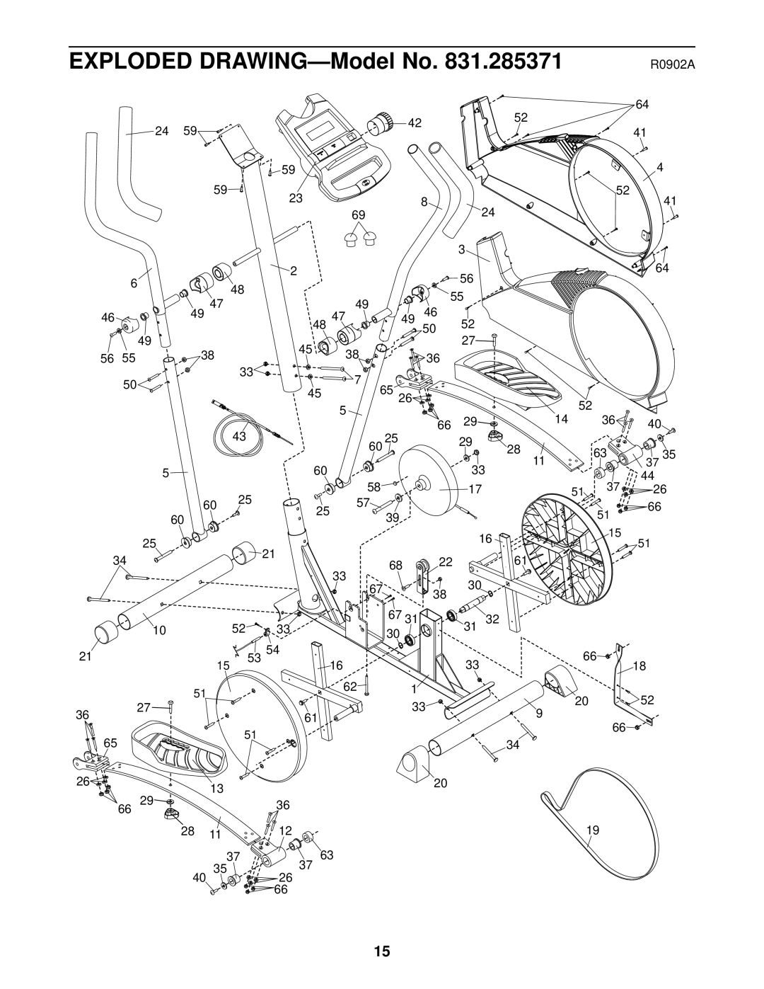 ProForm 831.285371 user manual Exploded DRAWING-Model No, 6731 