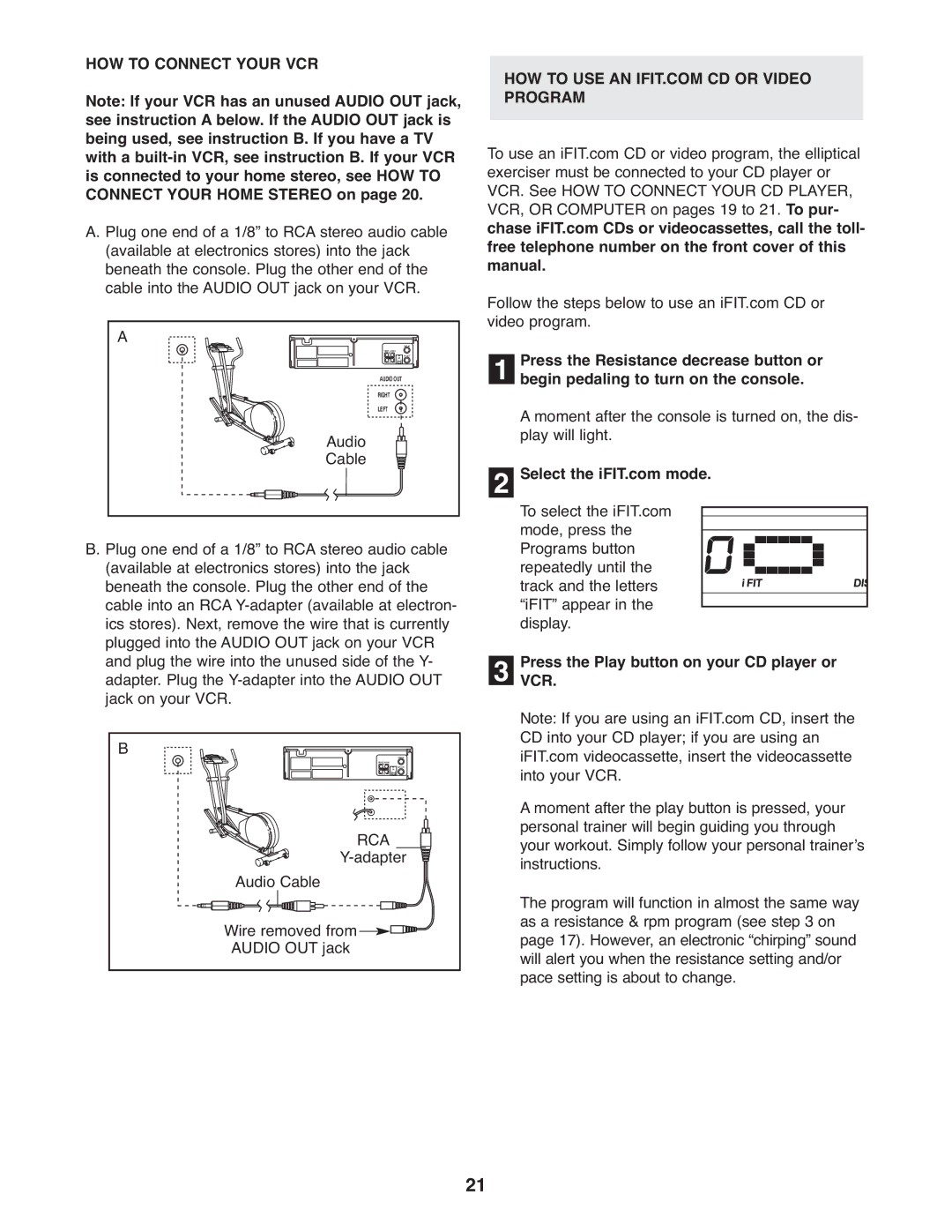 ProForm 831.28544.0 user manual HOW to Connect Your VCR, Press the Play button on your CD player or VCR 