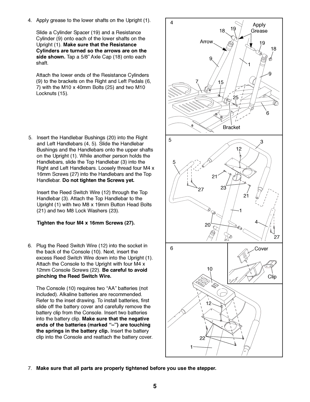 ProForm 831.285820 manual Tighten the four M4 x 16mm Screws 