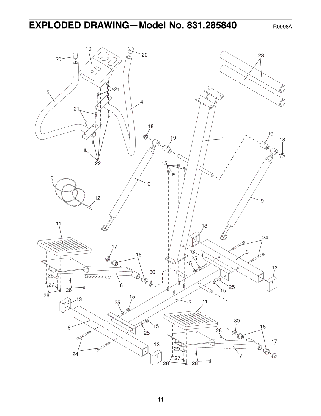 ProForm 831.285840 manual Exploded DRAWINGÑModel No 