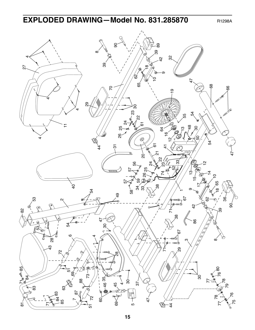 ProForm 831.285870 manual Exploded DRAWINGÑModel 