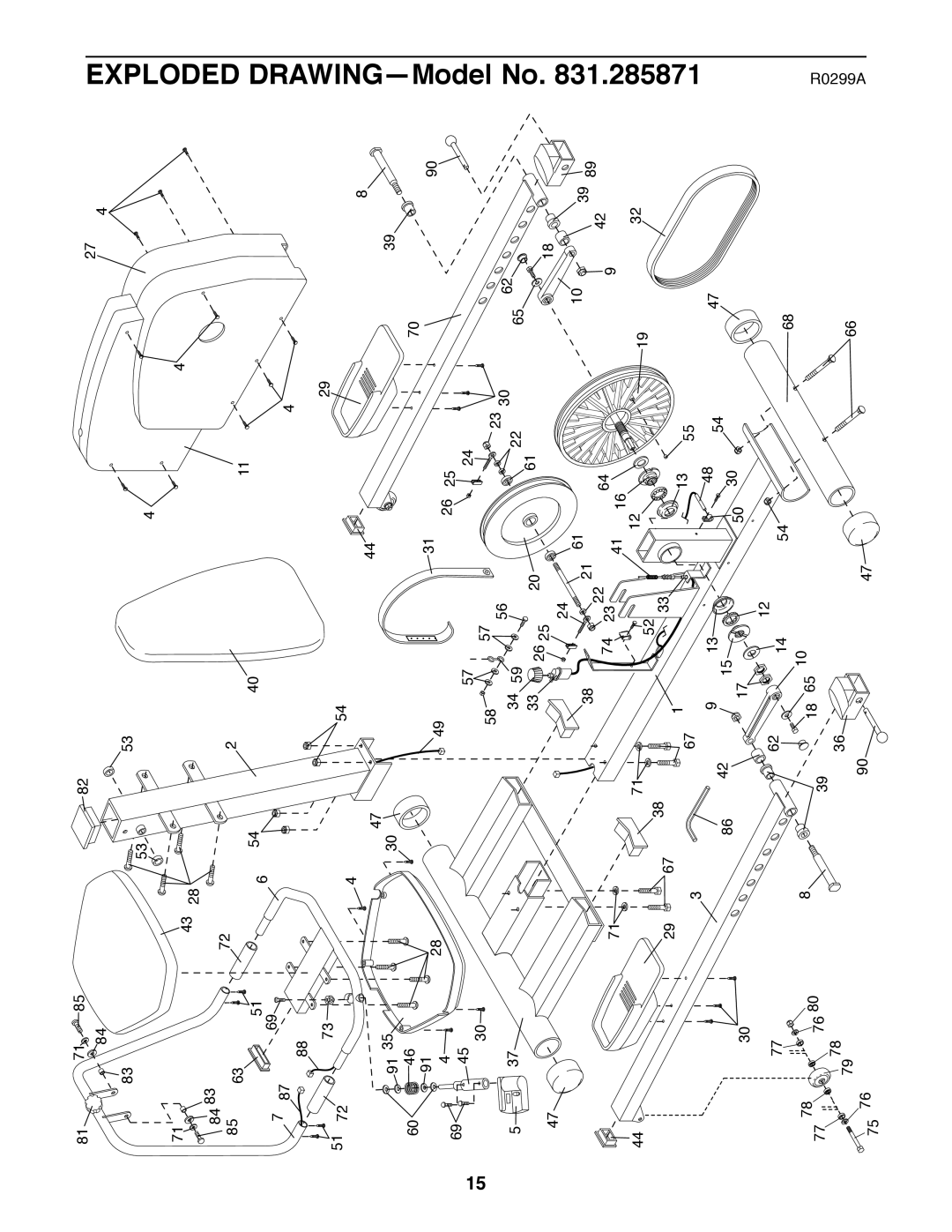 ProForm 831.285871 manual Exploded DRAWINGÑModel 