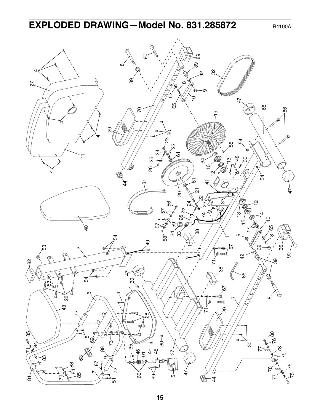 ProForm 831.285872 manual Exploded DRAWINGÑModel 