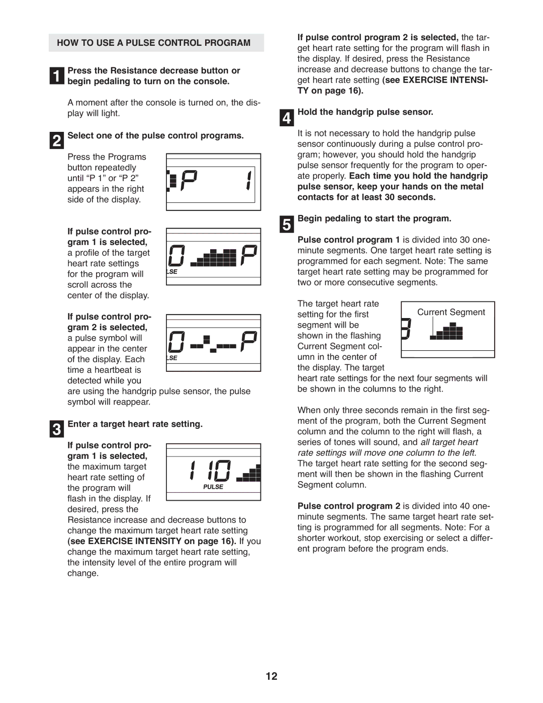 ProForm 831.28643.0 user manual HOW to USE a Pulse Control Program 