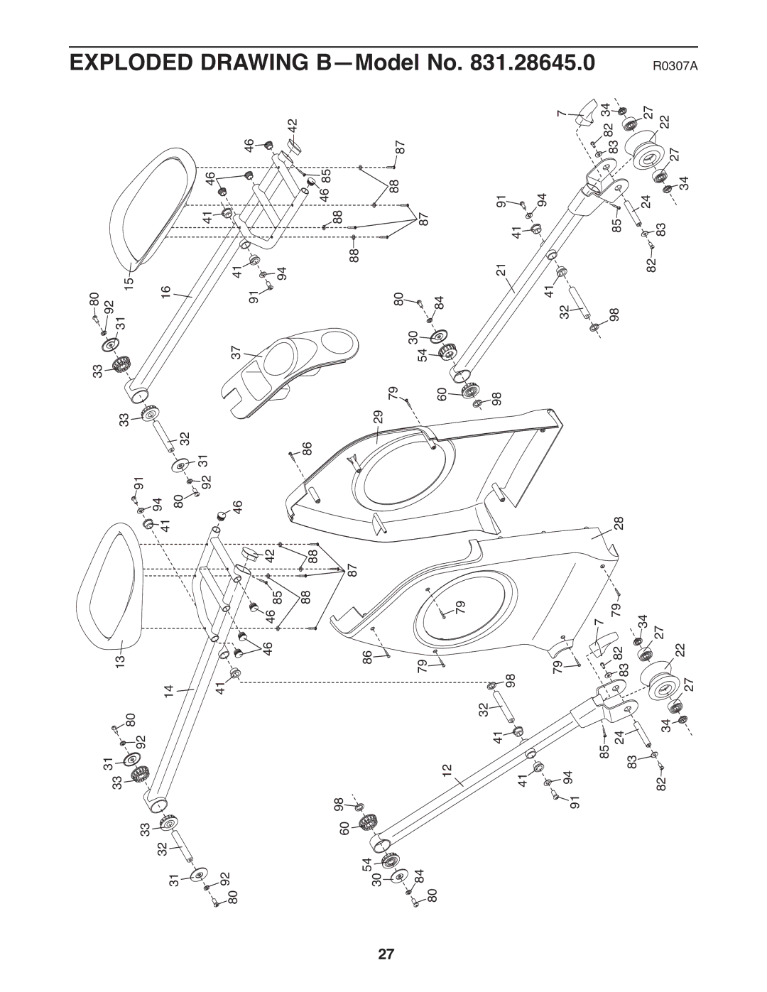 ProForm 831.28645.0 user manual Exploded Drawing B-Model No 