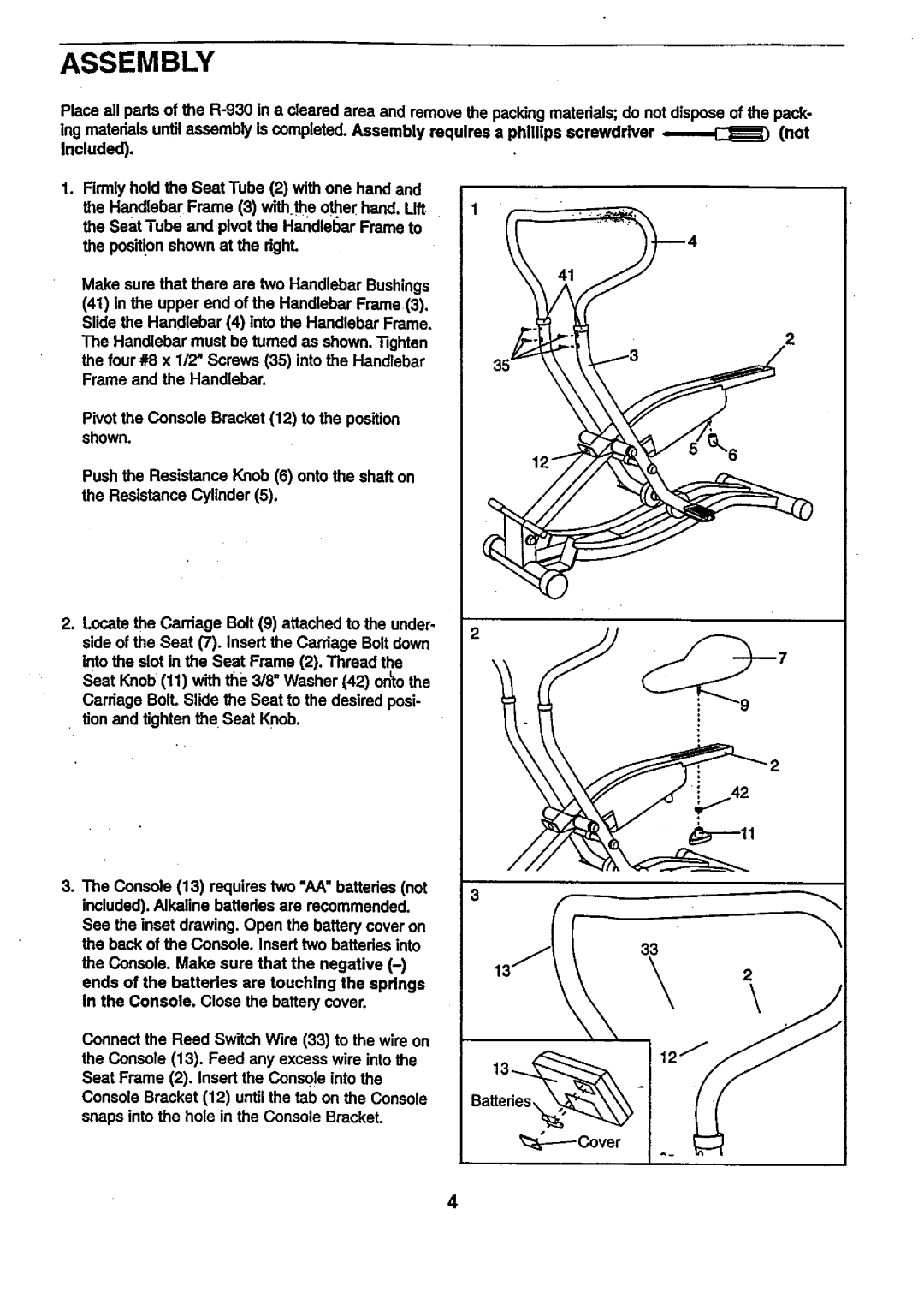 ProForm 831.28775 user manual Assembly 