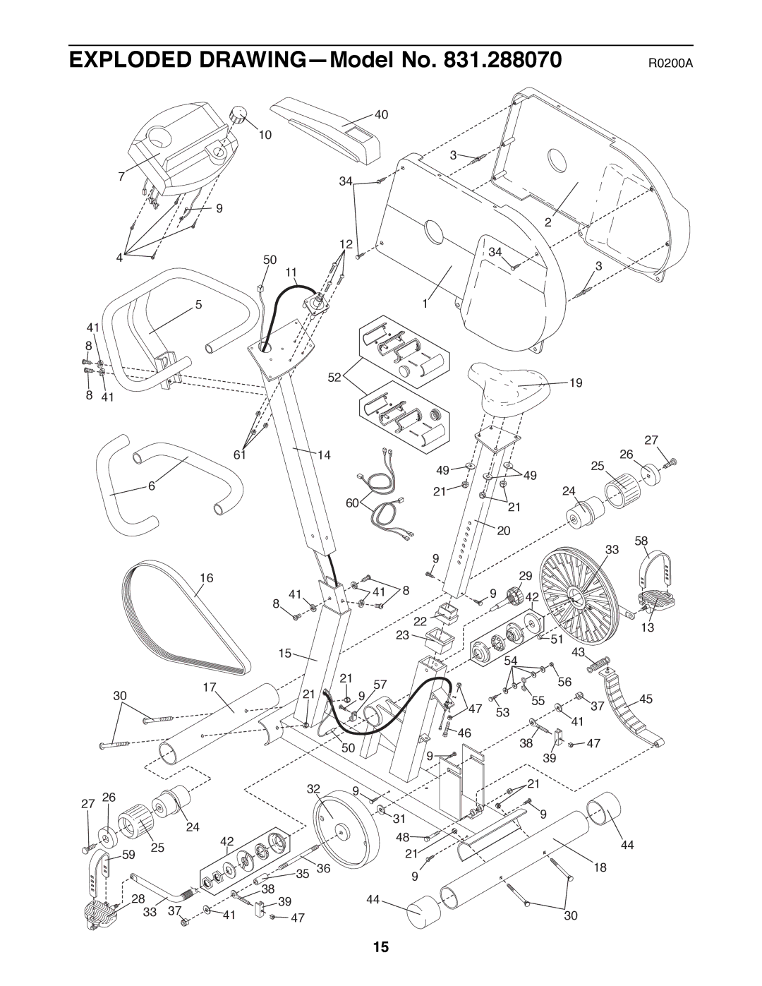 ProForm 831.288070 manual Exploded DRAWINGÑModel No 