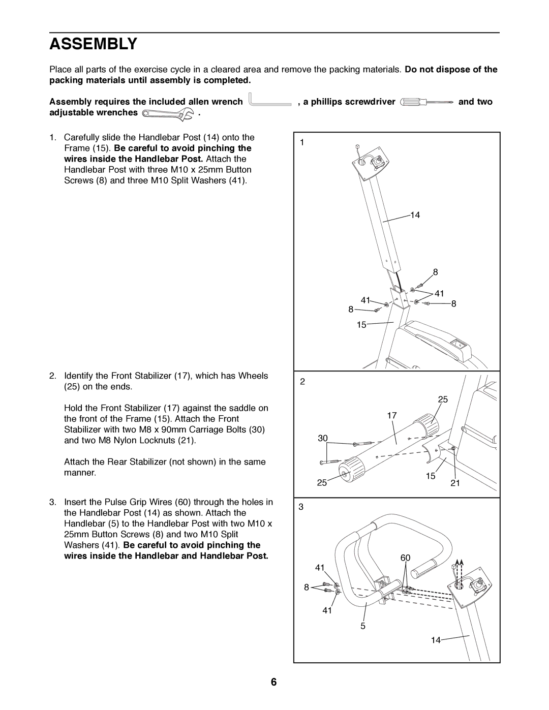 ProForm 831.288070 manual Assembly 