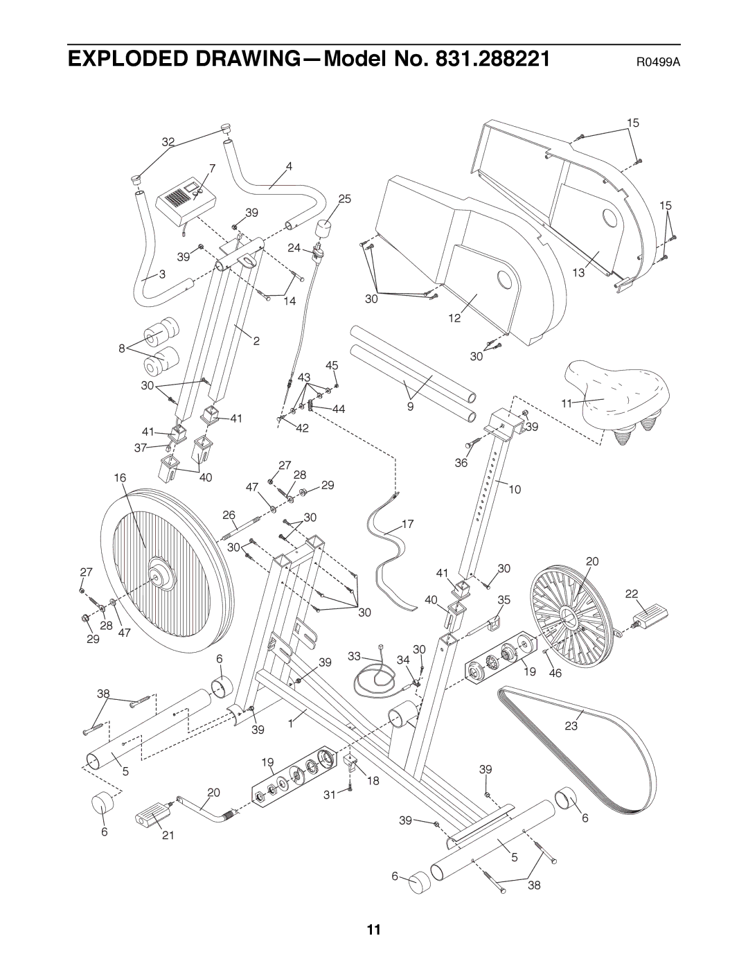 ProForm 831.288221 manual Exploded DRAWINGÑModel No 