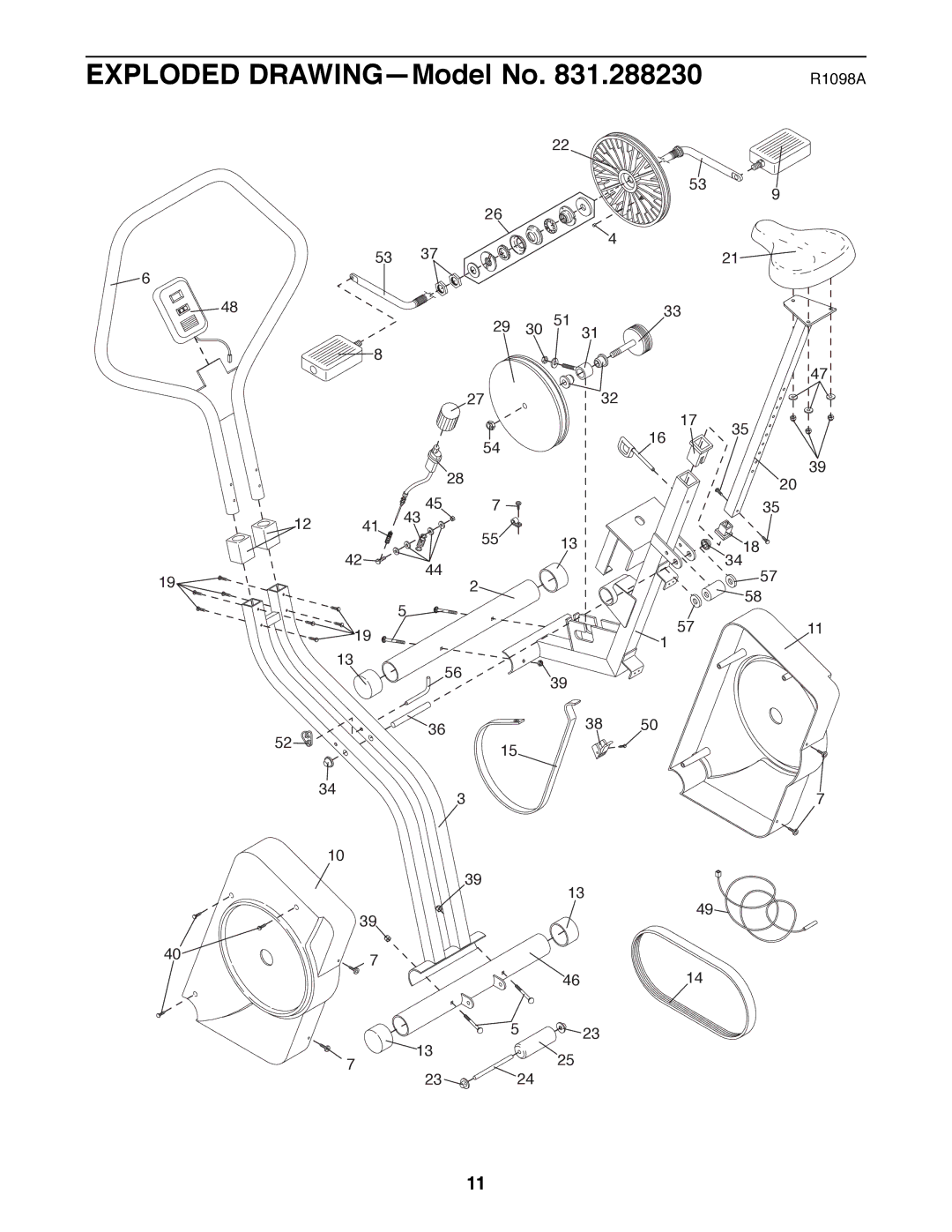 ProForm 831.288230 manual Exploded DRAWINGÑModel No 