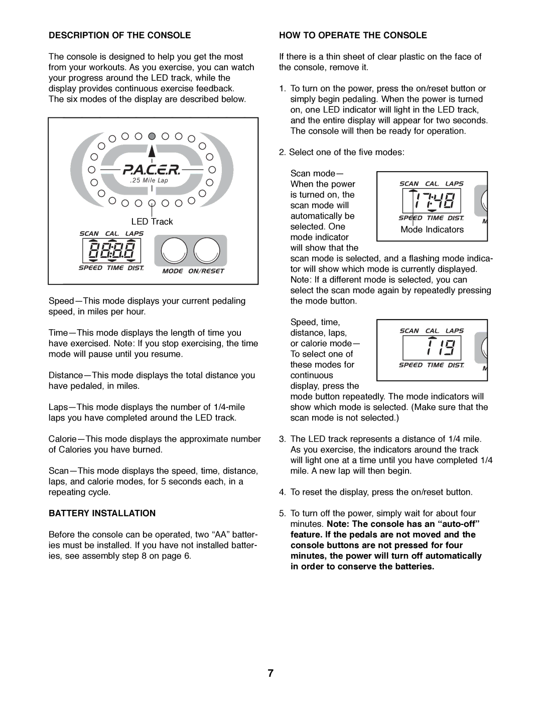 ProForm 831.288271 user manual Description of the Console, Battery Installation, HOW to Operate the Console 