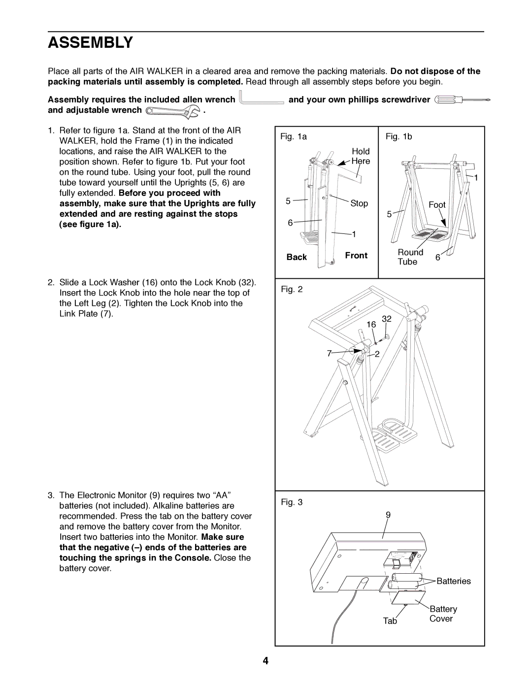 ProForm 831.290841 user manual Assembly, Your own phillips screwdriver, Back Front 