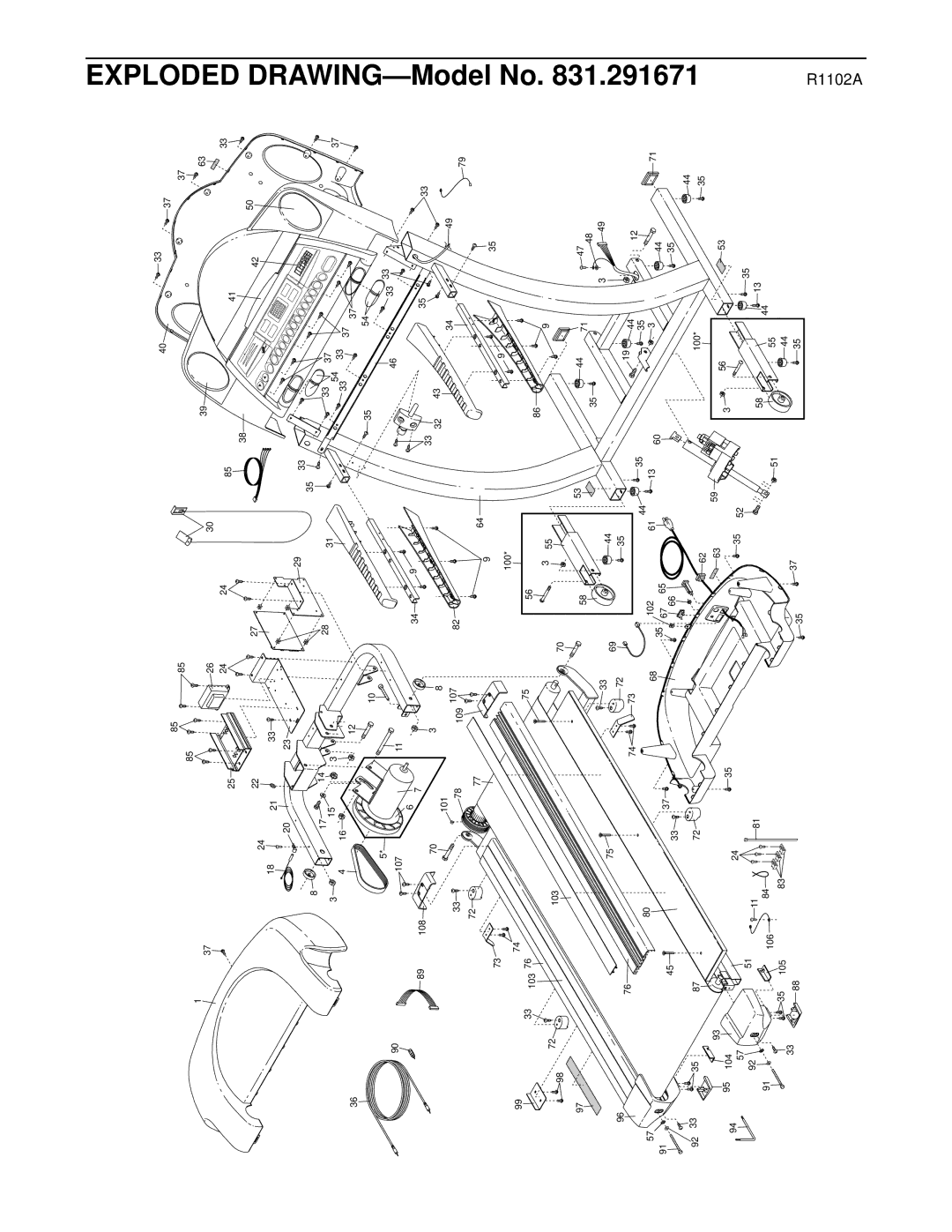 ProForm 831.291671 user manual R1102A 