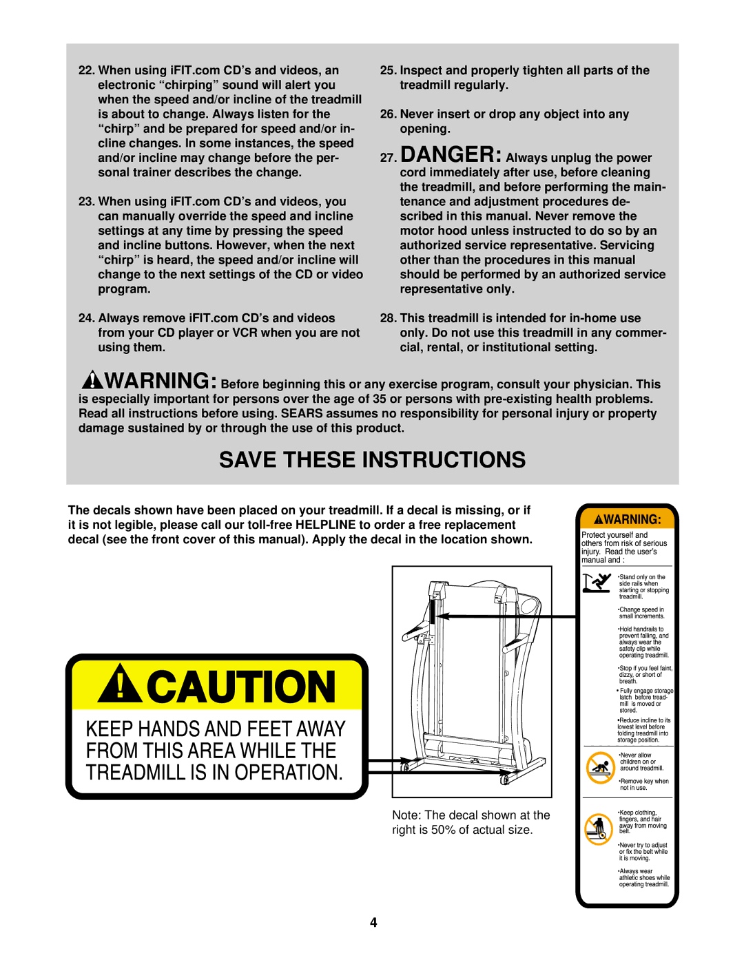 ProForm 831.291671 user manual Never insert or drop any object into any opening 