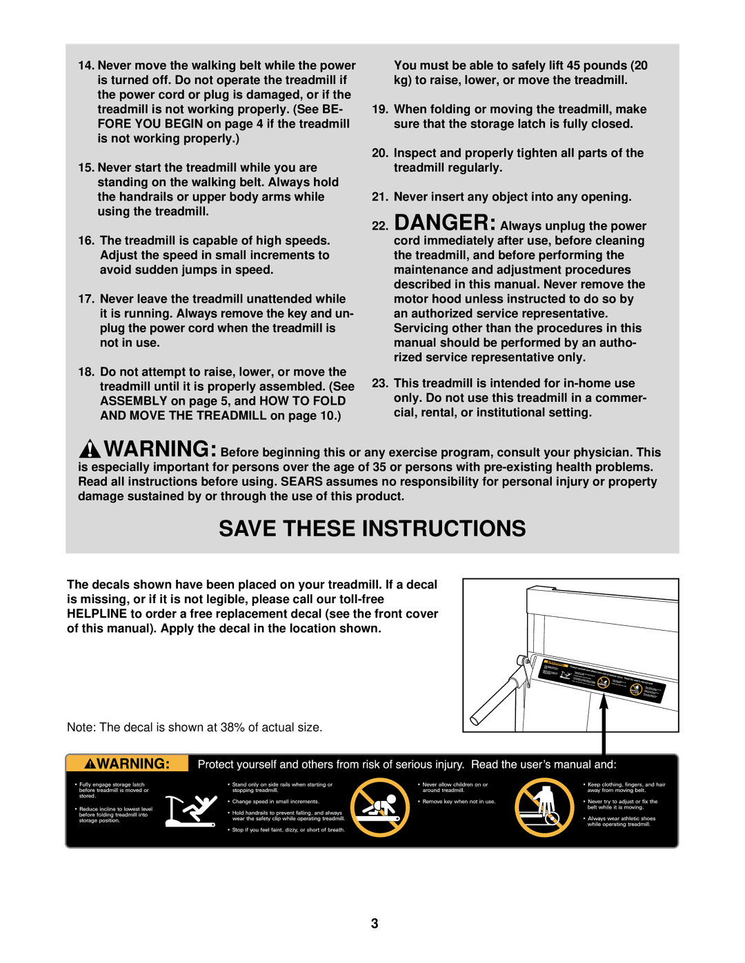 ProForm 831.291710 user manual Never leave the treadmill unattended while, Not in use, Move the Treadmill on 