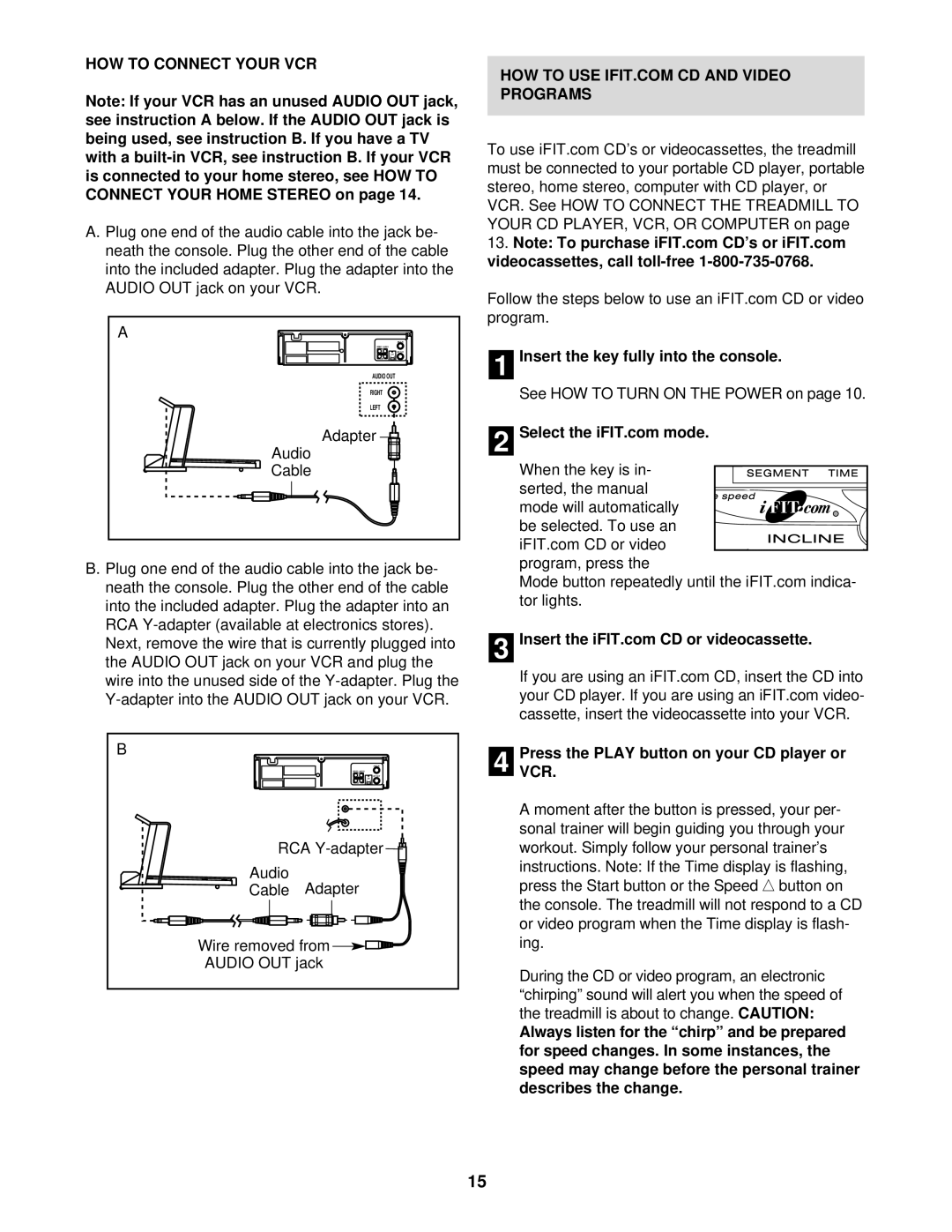 ProForm 831.293040 user manual HOW to Connect Your VCR, Adapter Audio Cable, RCA Y-adapter 