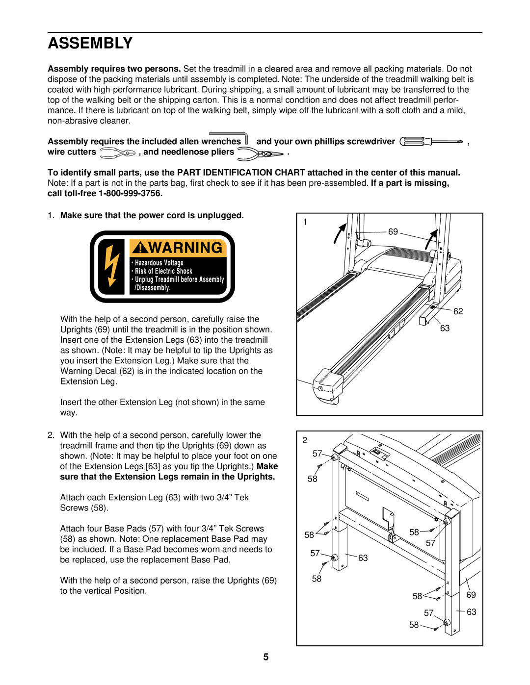 ProForm 831.293040 user manual Assembly requires the included allen wrenches 