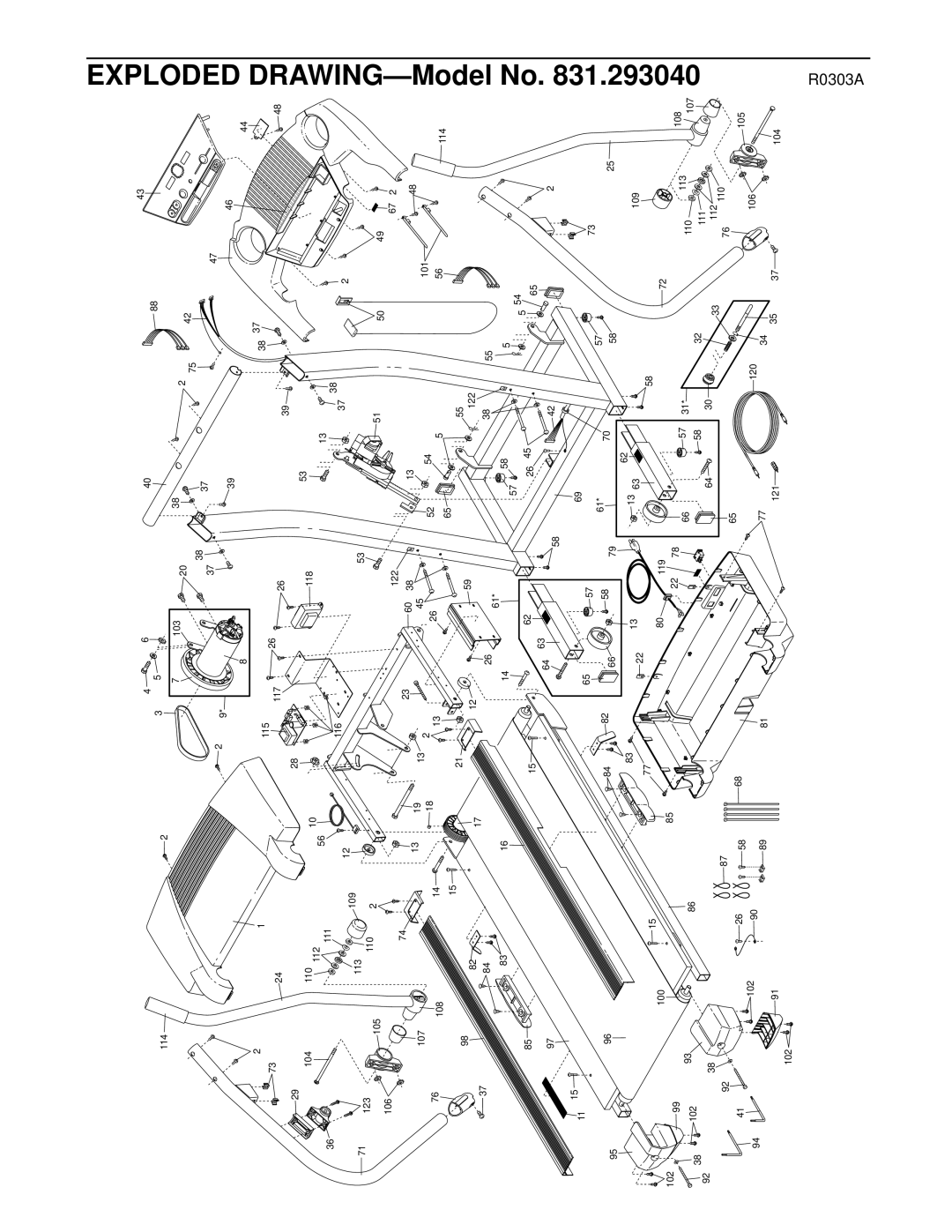 ProForm 831.293040 user manual DRAWING-Model, Exploded 