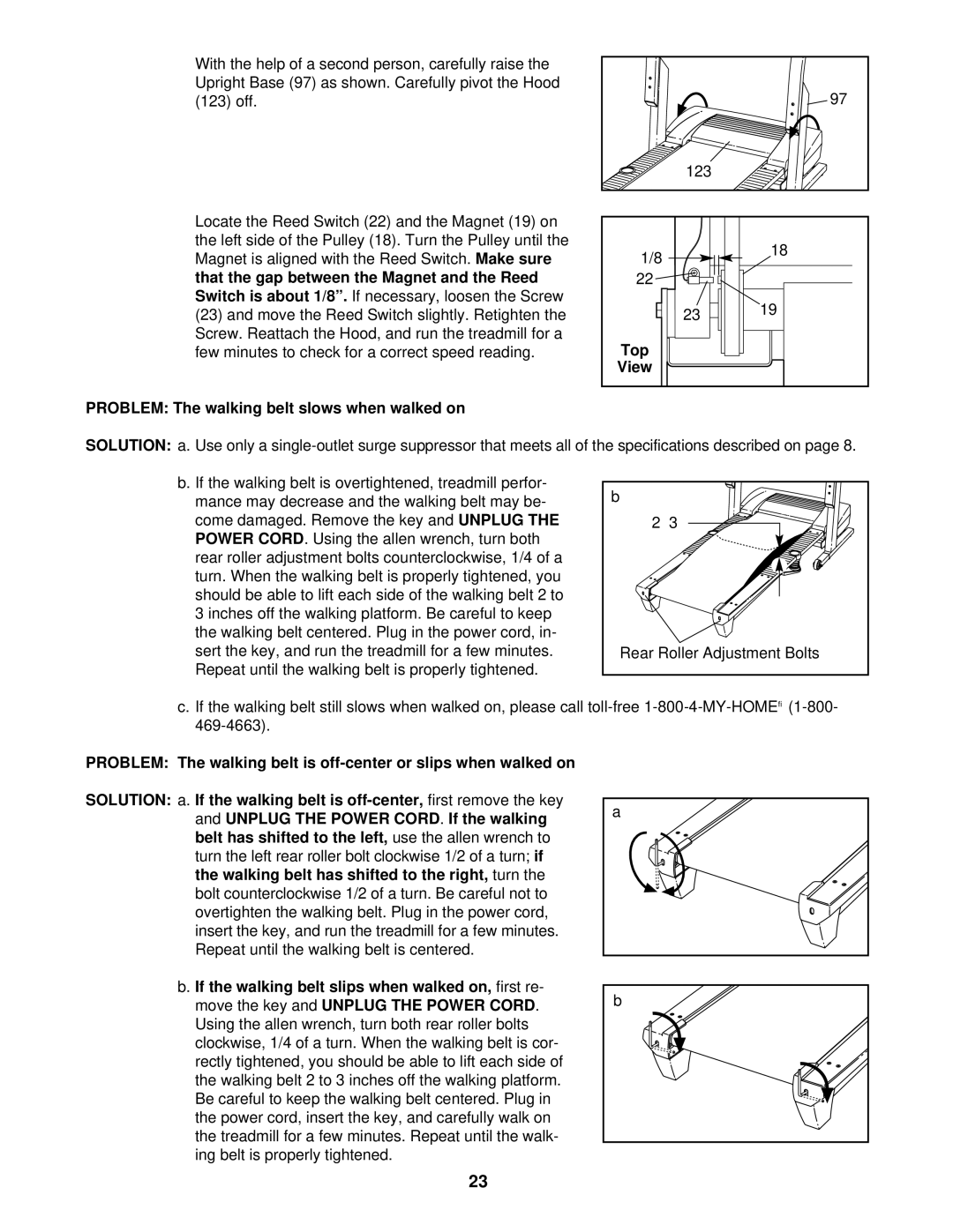 ProForm 831.293060 user manual Top, Problem The walking belt slows when walked on 