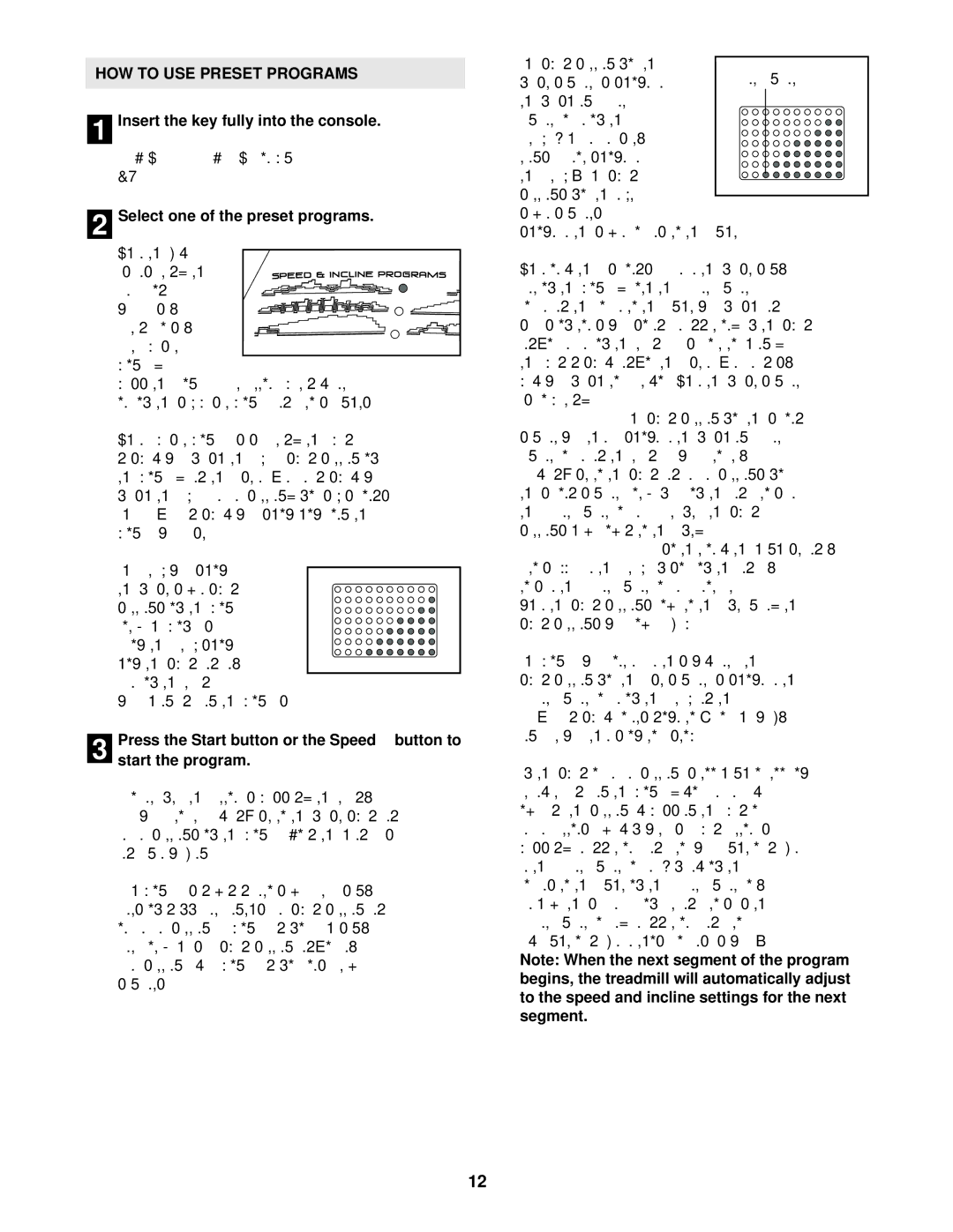 ProForm 831.293061 HOW to USE Preset Programs, Select one of the preset programs, Press the Start button or the Speed 