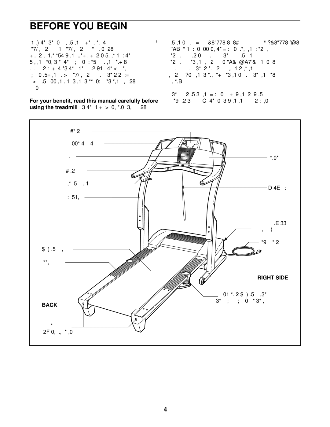 ProForm 831.293061 user manual Before YOU Begin, Using the treadmill, Back 